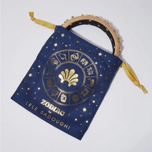 New LELE SADOUGHI Zodiac Gemini Alice Hand Embellished Lurex Headband Pewter NWT main image 11